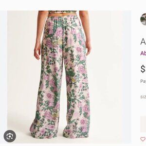 Abercrombie & Fitch New Crinkle Textured Floral Plazzo Pants sz XL